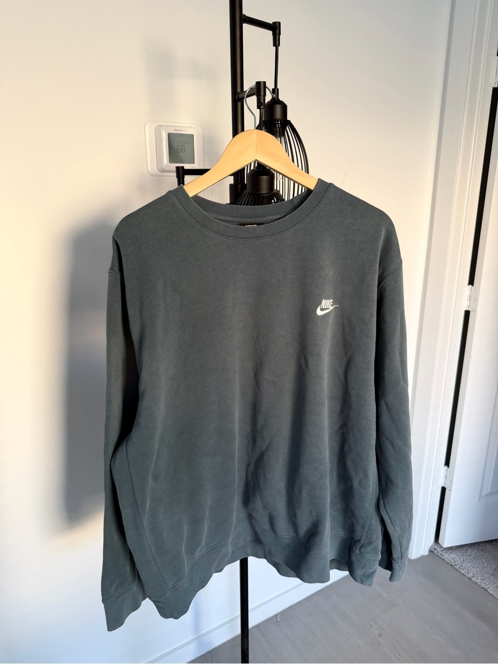 Nike Blue Green Crewneck Sweatshirt with White Swoosh